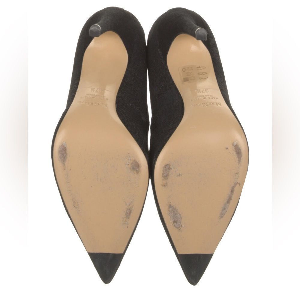 MAXMARA Black Pointed toe Lace Overlay Stiletto Pumps - Picture 8 of 9